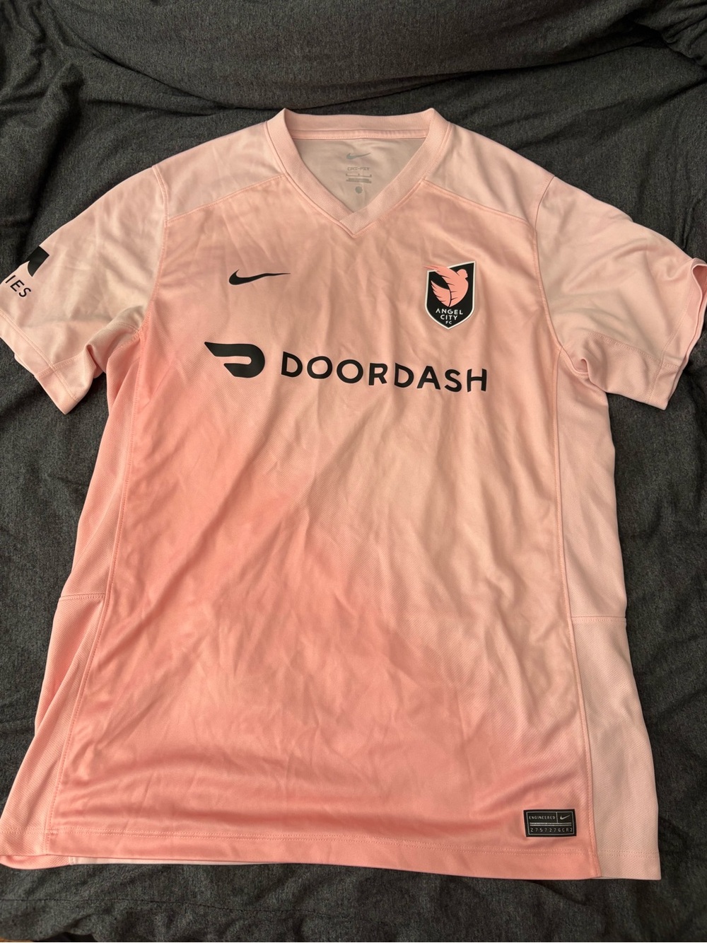 Nike Pink Angel City FC Gradient Soccer Jersey with Black Logos